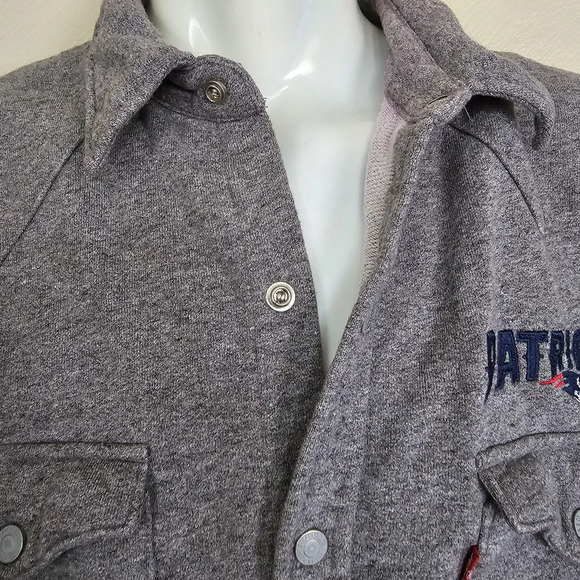 Levi's NFL New England Patriots Western Button-Up Jacket Gray Size Men's Large - Picture 8 of 16